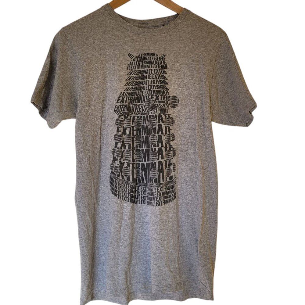 BBC Doctor Who "EXTERMINATE" grey tee shirt unisex Size M
